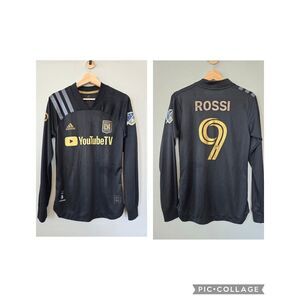 LAFC 2020 Adidas Player Issue Rossi #9 MLS 25th Anniversary Long Sleeve Jersey S